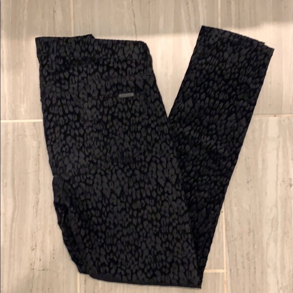 Hudson Black Velvet High Waisted Leopard Jeans